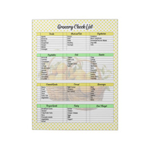 Bloco De Notas Lista de Grumos de Ervilha de Limão