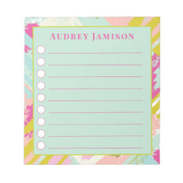 Bloco De Notas Lista de itens a fazer de Abstrato de água, Chartr