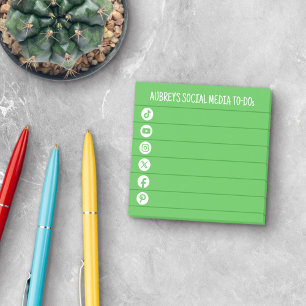 Bloco De Notas Lista de Mídias Sociais Claras e Brancas