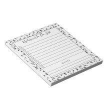 Lista de Notas de Música Branca Preta Personalizad