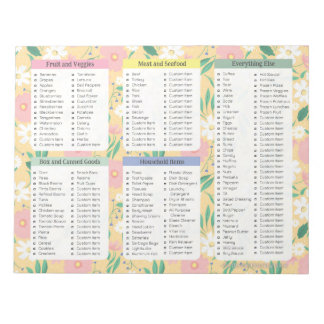 Bloco De Notas Lista de Produtos para Notepad Amarelos, Grocería