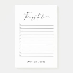 Bloco De Notas Lista de Tarefas a Fazer Moderna de Script Mínimo