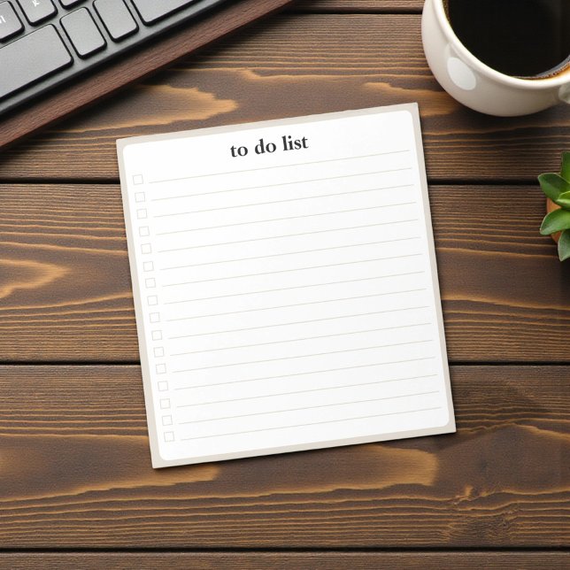 Bloco De Notas Lista de Tarefas Bisque Organizador Minimalista pa (Bisque To Do List Minimalist Teacher Organizer Notepad)