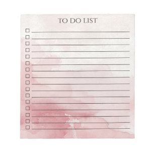 Bloco De Notas Lista de Tarefas Chic Minimalista Moderna em Aquar