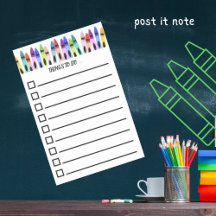 Lista de Tarefas Colorida com Giz de Cera Pintado 