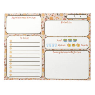Bloco De Notas Lista de Tarefas de Amor de Outono | Decoração de