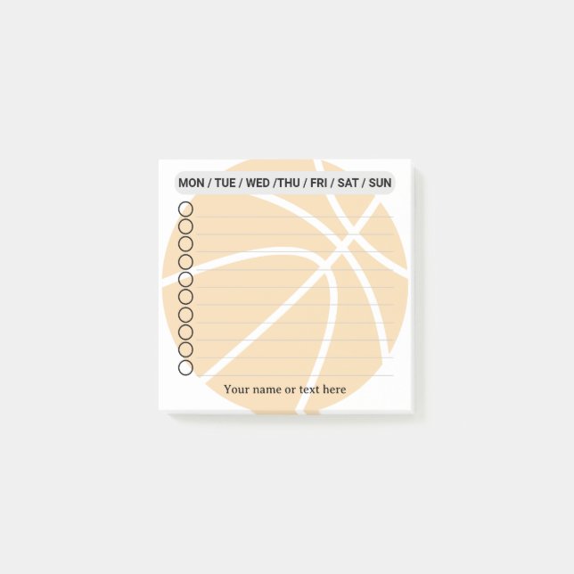 Bloco De Notas Lista de tarefas de basquetebol (Frente)