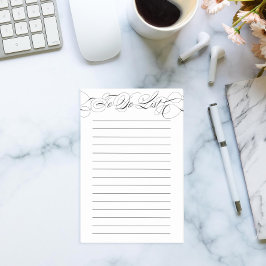 Bloco De Notas Lista de Tarefas de Caligrafia Elegante
