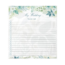 Lista de Tarefas de Casamento em Verde Salvia Euca