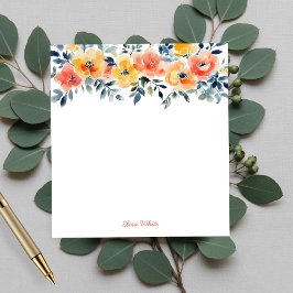 Bloco De Notas Lista de Tarefas de Compras Florais em Aquarela PE