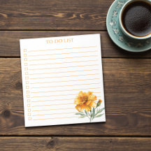 Lista de Tarefas de Marigold Laranja Rústica Prese