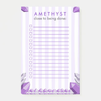 Bloco De Notas Lista de Tarefas Divertida de Cristal de Ametista
