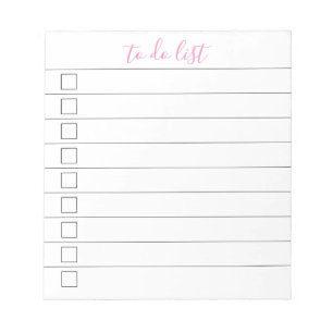 Bloco De Notas Lista de Tarefas Elegante e Sofisticada com Letra