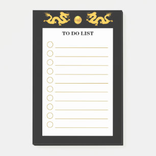 Bloco De Notas Lista de tarefas em preto e branco com dragões our