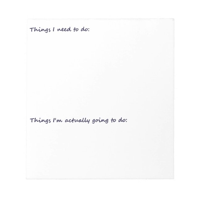 Bloco De Notas Lista de Tarefas Engraçadas (Frente)