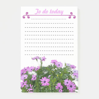 Bloco De Notas Lista de tarefas - flores roxas