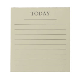 Bloco De Notas Lista de tarefas MODERNA Grama Verde de HOJE Lined