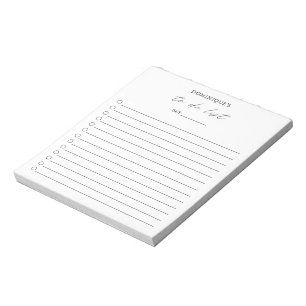 Bloco De Notas Lista de Tarefas Moderna Simples Preta e Branca El