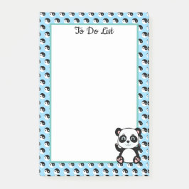 Bloco De Notas Lista de Tarefas Panda Urso & Padrão Yin Yang