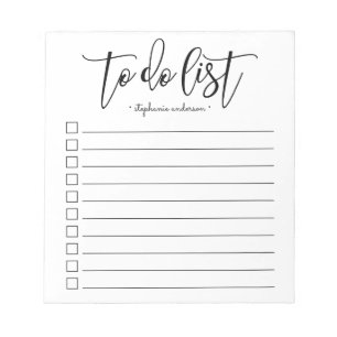 Bloco De Notas Lista de Tarefas Pendentes com Letra Mão Personali