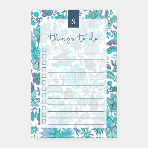 Bloco De Notas Lista de Tarefas Pendentes com Links Florais de Bo