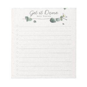 Bloco De Notas Lista de Tarefas Pendentes de Aquarela Eucalyptus