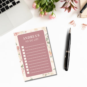 Bloco De Notas Lista de Tarefas Pendentes, Rosa, Color, Rosa do J
