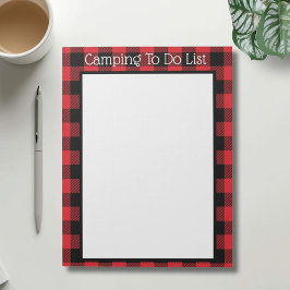 Bloco De Notas Lista de Tarefas Personalizadas para Acampamento X