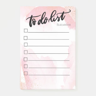 Bloco De Notas Lista de Tarefas,Salpico de Tinta Rosa,Abstrato