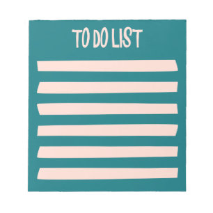 Bloco De Notas Lista de Tarefas Simples Rosa Azul