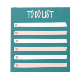 Bloco De Notas Lista de Tarefas Simples Rosa Azul Branco