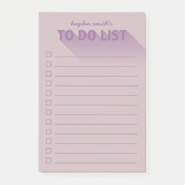 Bloco De Notas Lista de Tipos Modernos Roxo a Fazer