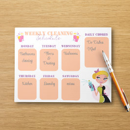 Bloco De Notas lista de verificação da agenda de limpeza semanal 