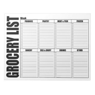 Bloco De Notas Lista de verificação de Compro de compras