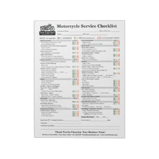 Bloco De Notas Lista de Verificação de Serviço de Motocicleta 21,