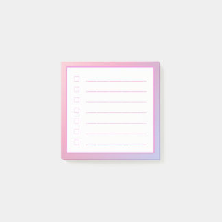 Bloco De Notas Lista de Verificação Minimalista de Gradação Rosa