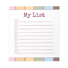 Bloco De Notas Lista de Verificação Personalizada Retroativa Colo