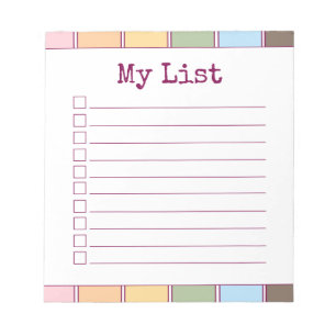 Bloco De Notas Lista de Verificação Personalizada Retroativa Colo