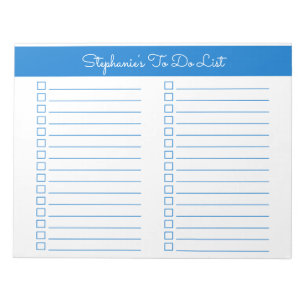Bloco De Notas Lista de Verificação Simples e Elegante Azul 22x28