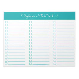 Bloco De Notas Lista de Verificação Simples e Elegante em Azul Tu