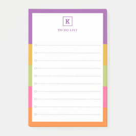 Bloco De Notas Lista do Monograma do Nome Personalizado Moderno p