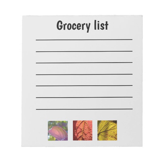 Bloco De Notas Lista Funny Fall Grocery (Frente)
