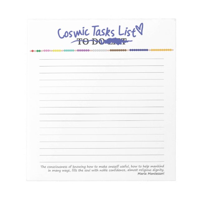 Bloco De Notas Lista Montessori To Do (Frente)