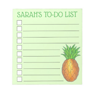 Bloco De Notas Lista Personalizada De Ananás Tropicais A Fazer