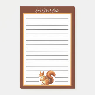Bloco De Notas Lista Personalizada de Esquilo Vermelho a Fazer