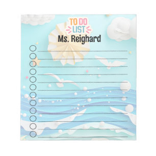 Bloco De Notas Lista personalizada de tarefas de verão