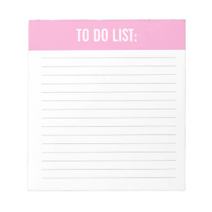 Bloco De Notas Lista rosa simples a fazer