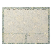 Lista semanal - William Morris Jasmine Notepad