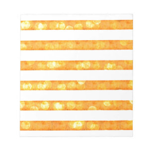 Bloco De Notas Listras Bokeh Laranja E Branco