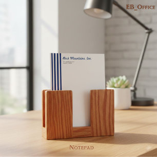 Bloco De Notas Listras Brancas Azul-Marinho Profissional Versátil